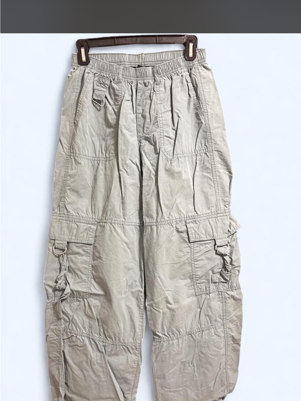 wild fable Beige Wide-Leg Cargo Jumpsuit-Style Pants